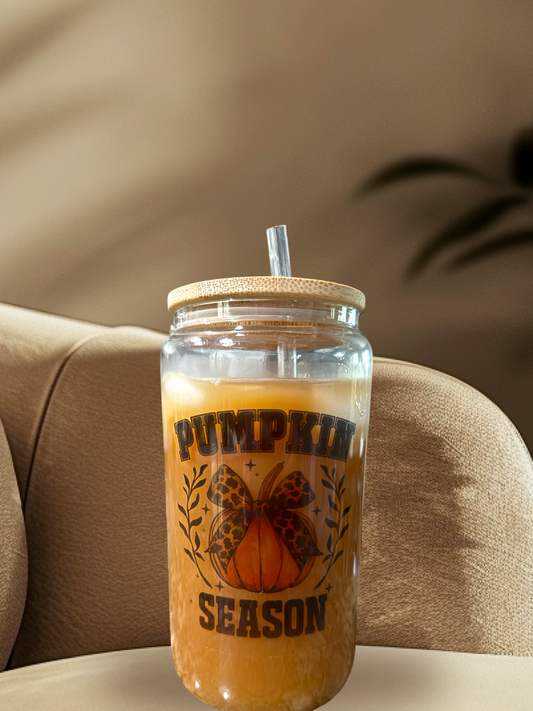 Pumpkin Season Glass Cup