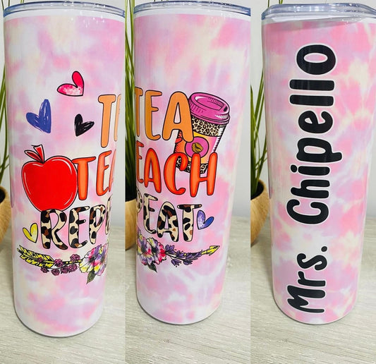 Tea Teach Repeat Tumbler