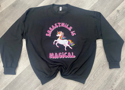 Breastmilk Is Magical Apparel T-Shirt Crewneck or Hoodie Sweatshirt