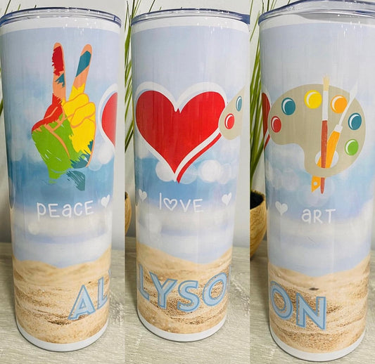 Peace Love Art Tumbler