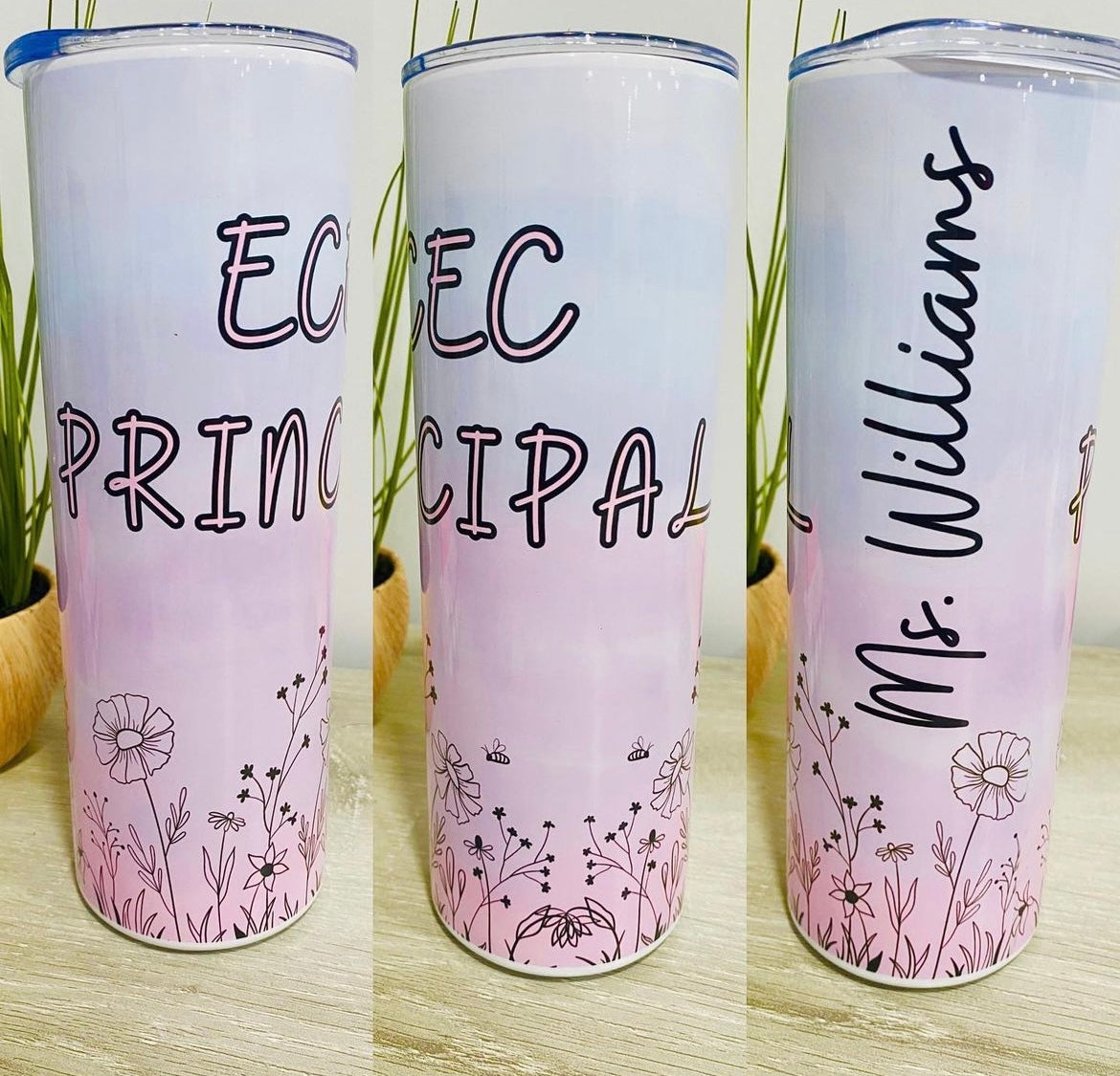 Custom Floral Design Tumbler